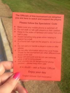 England Schools Golf Rules